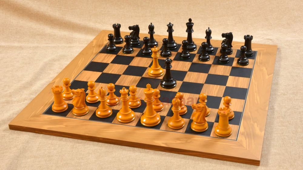 Schachspiel Reproduzierte antike 1900 Marshall Staunton Muster Schachfiguren in Ebenholz/Antik Box Holz mit King Side Stamping - 3,75