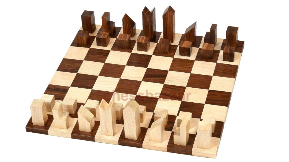 Schachspiel - Reproduzierte minimalistische Schachfiguren von Sheeshamholz Und Buchsbaumholz – 2.79