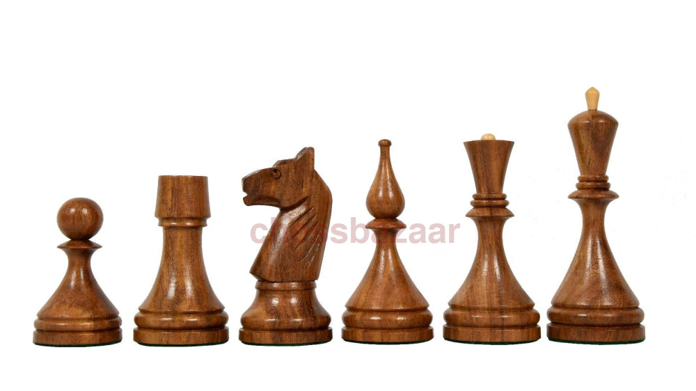 Reproduzierte Sowjet-Ära 1961 Baku Schachfiguren Aus Sheeshamholz Und Natur Kh 103 Mm