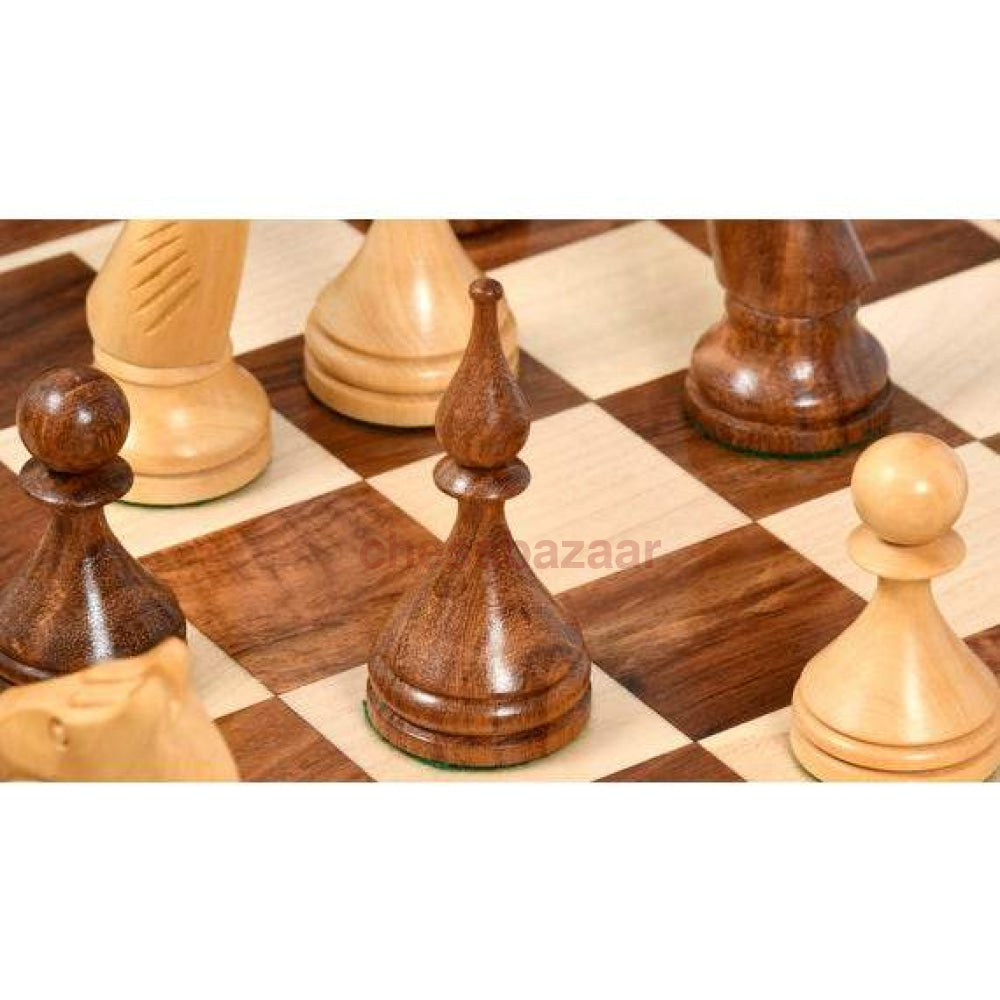Schachspiel - Reproduzierte Sowjet-Ära 1961 Baku Schachfiguren Aus Sheeshamholz Und Natur Kh 103 Mm