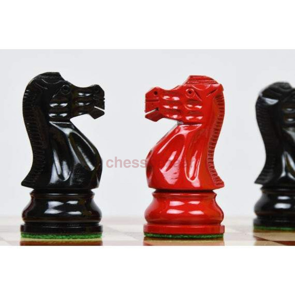 Schachspiel - Smokey Staunton Schachfiguren Aus Bemaltem Buchsbaumholz Kh 97 Mm Mit Einem