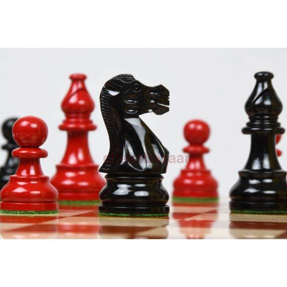 Schachspiel - Smokey Staunton Schachfiguren Aus Bemaltem Buchsbaumholz Kh 97 Mm Mit Einem