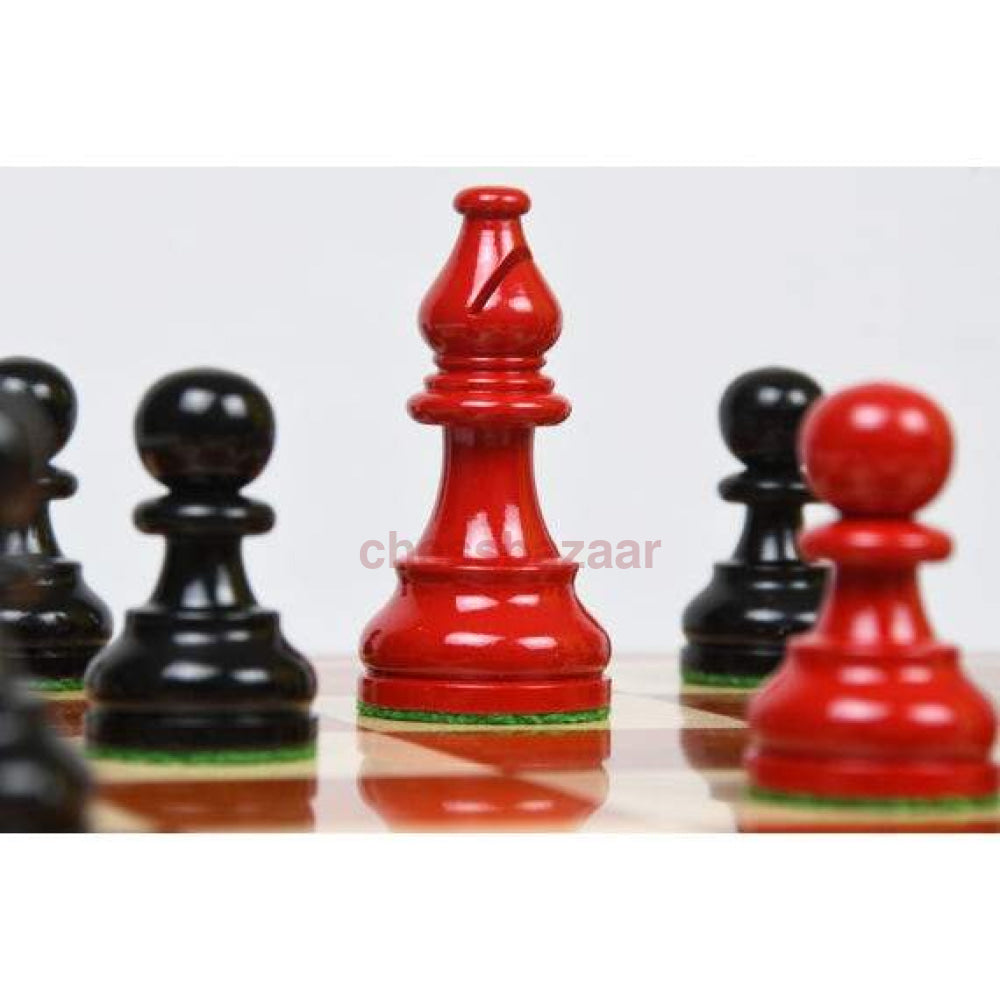 Schachspiel - Smokey Staunton Schachfiguren Aus Bemaltem Buchsbaumholz Kh 97 Mm Mit Einem