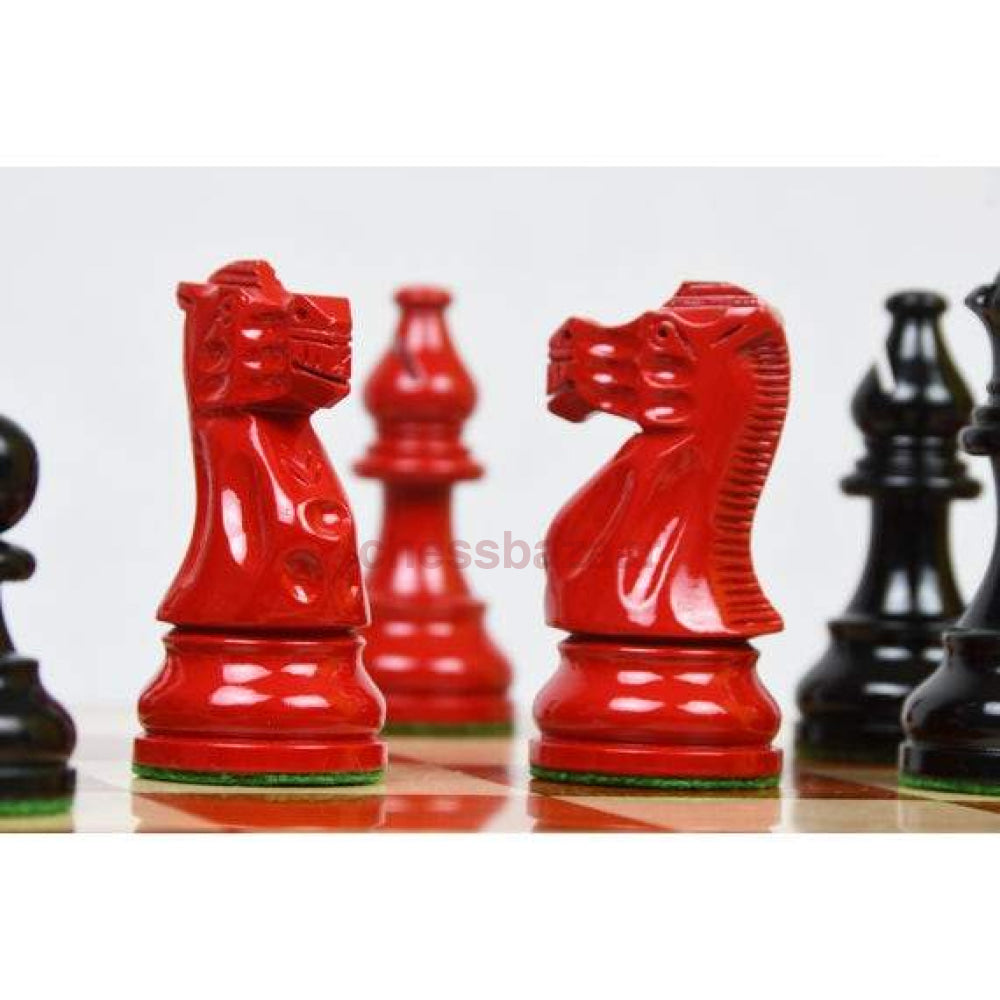 Schachspiel - Smokey Staunton Schachfiguren Aus Bemaltem Buchsbaumholz Kh 97 Mm Mit Einem