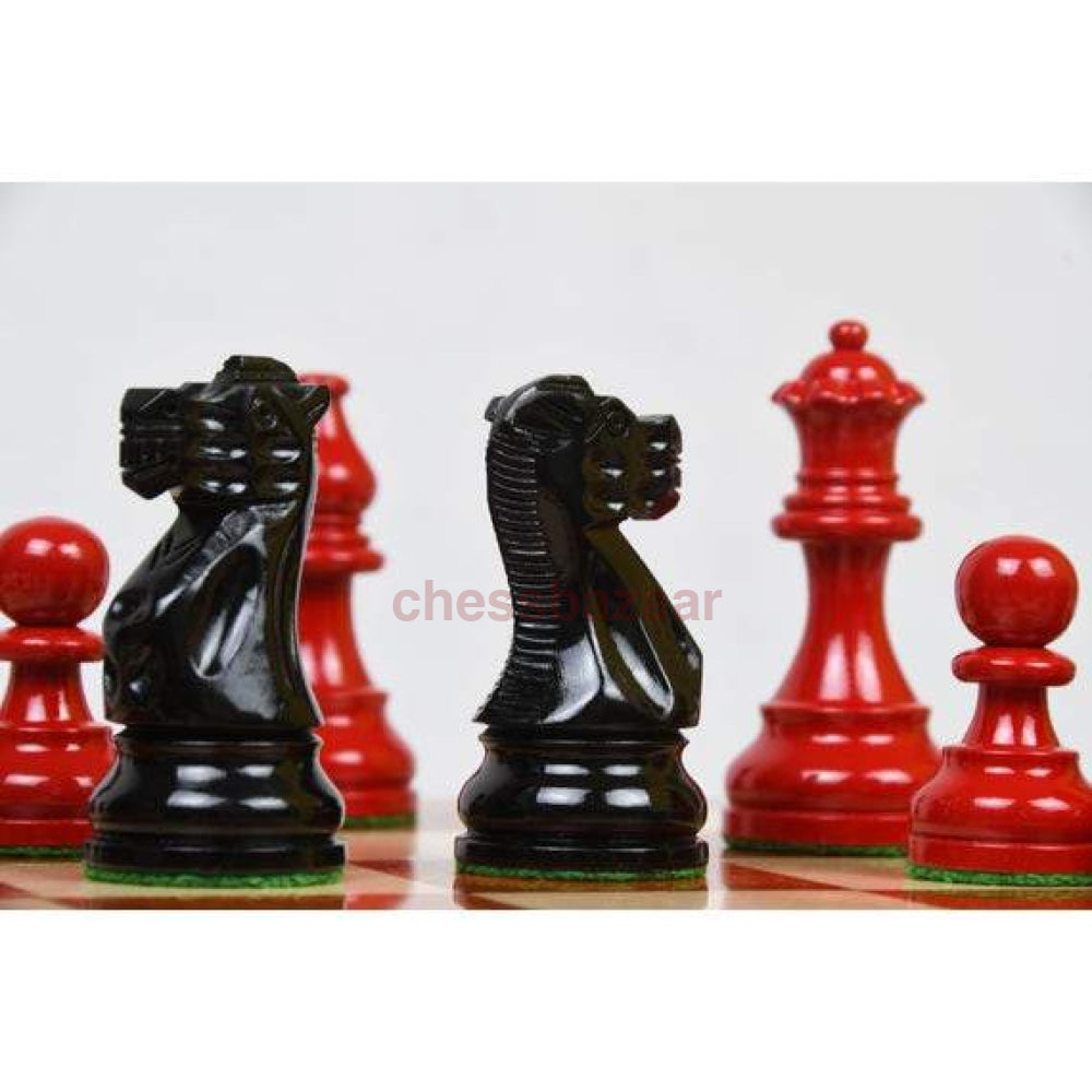 Schachspiel - Smokey Staunton Schachfiguren Aus Bemaltem Buchsbaumholz Kh 97 Mm Mit Einem