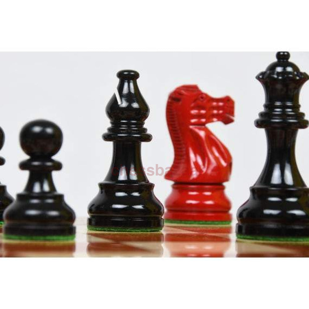 Schachspiel - Smokey Staunton Schachfiguren Aus Bemaltem Buchsbaumholz Kh 97 Mm Mit Einem