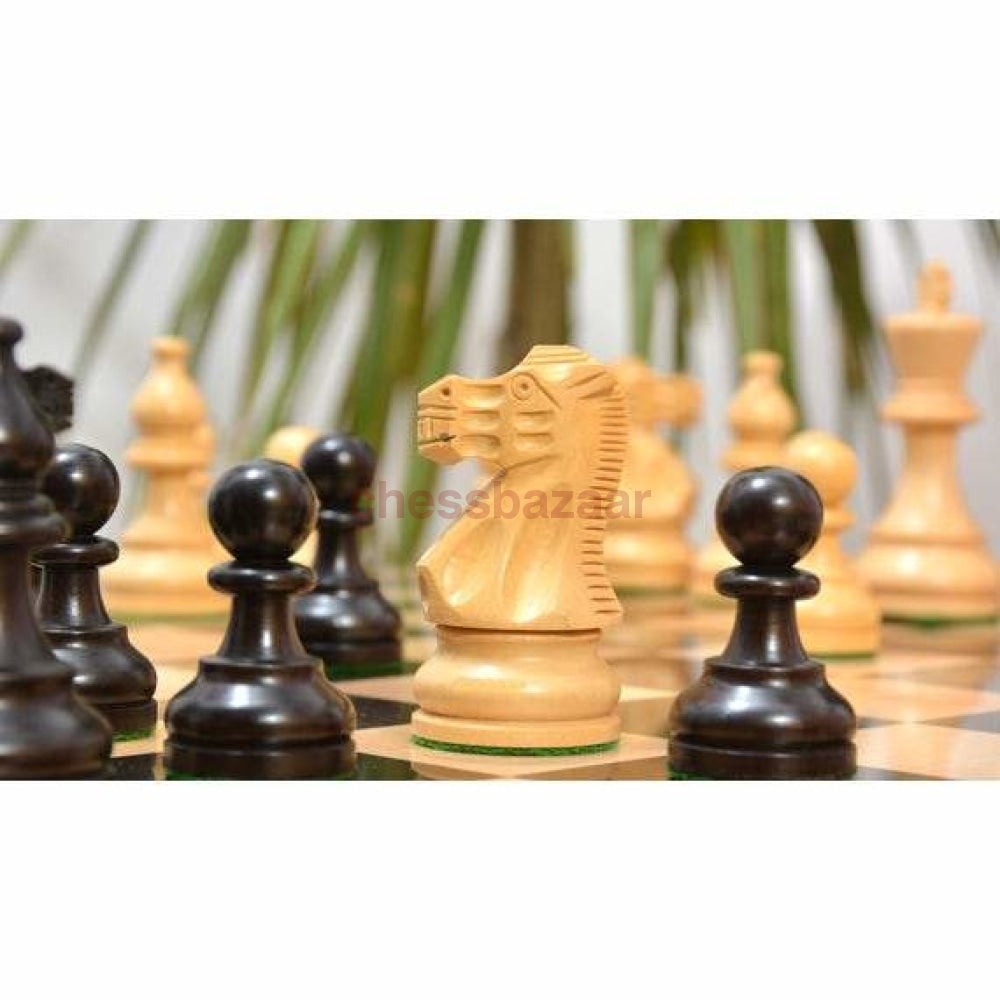 Schachspiel -Smokey Staunton Turnierschachfiguren – KH 97 mm  und ein Schachbrett mit FG 55 mm