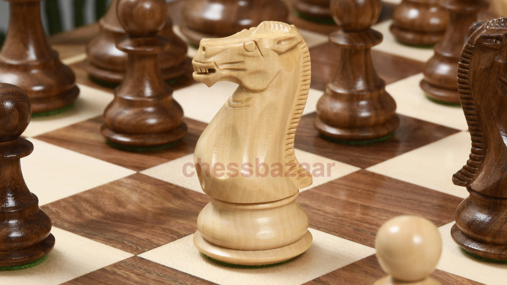 Staunton Serie- Gewichtete Handgefertigten Schachfiguren Aus Sheeshamholz Und Buchsbaumholz Indien
