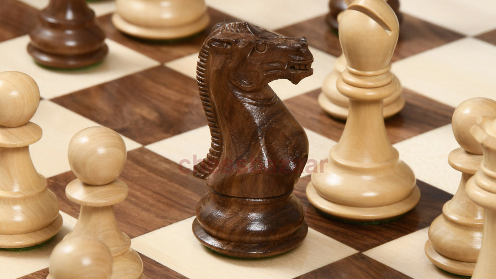 Staunton Serie- Gewichtete Handgefertigten Schachfiguren Aus Sheeshamholz Und Buchsbaumholz Indien