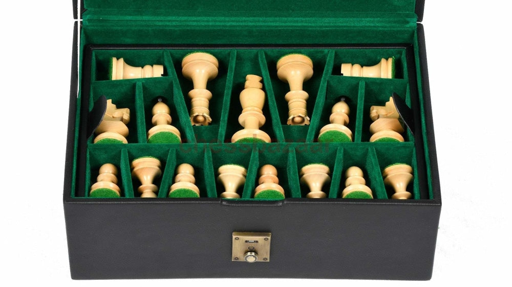 Schöne Aufbewahrungsbox Für Schachfiguren Aus Kunstleder Mit Fächern - Chessbazaar Indien