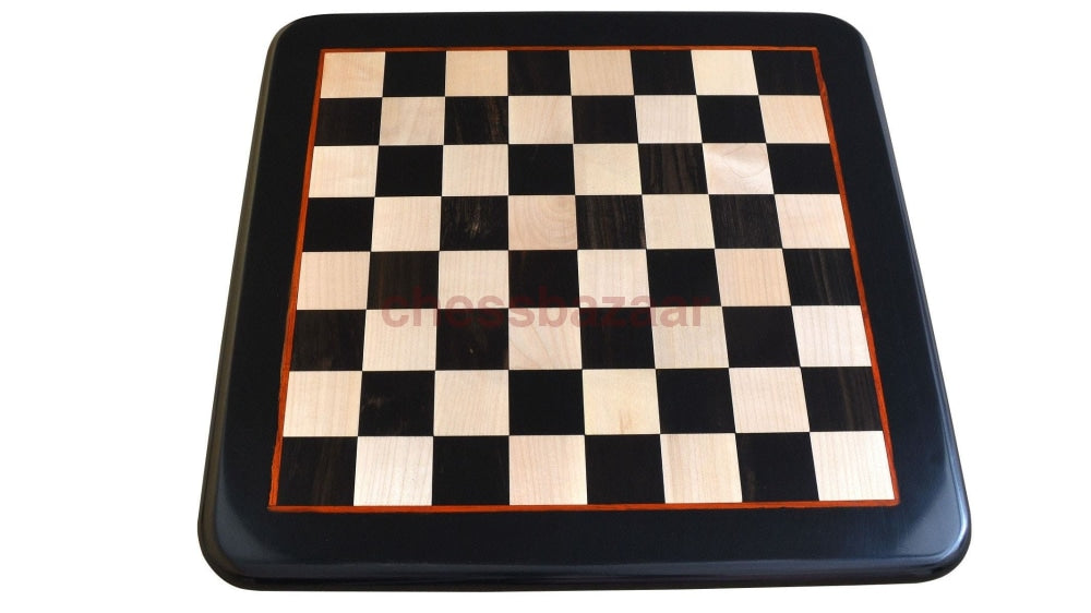 Schönes Schachbrett aus Ebenholz und Buchsbaumholz (mit abgerundeten Ecken) – Feldgröße 45mm