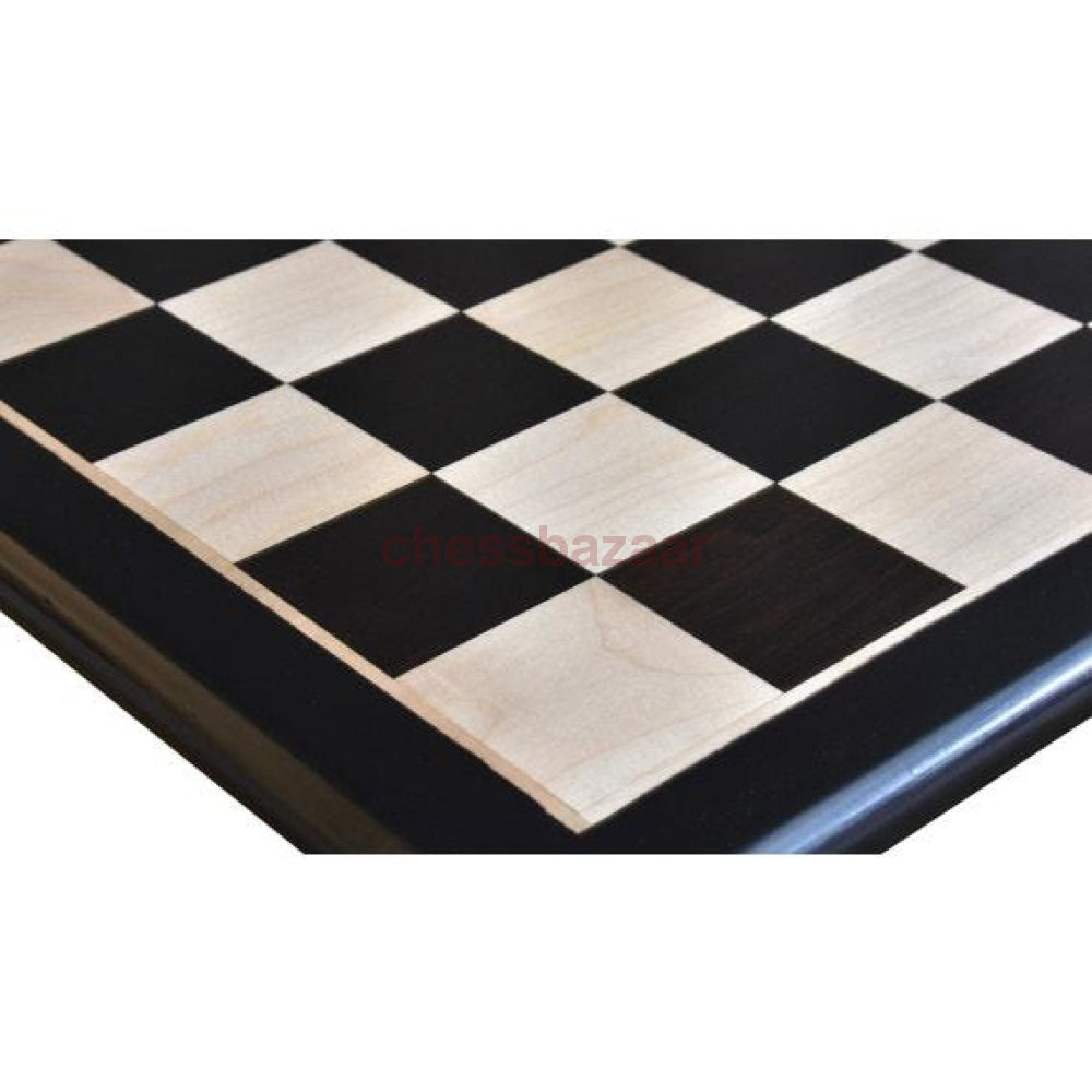 Schönes Schachbrett aus Ebenholz und Buchsbaumholz (mit abgerundeten Ecken) – FG 55 mm