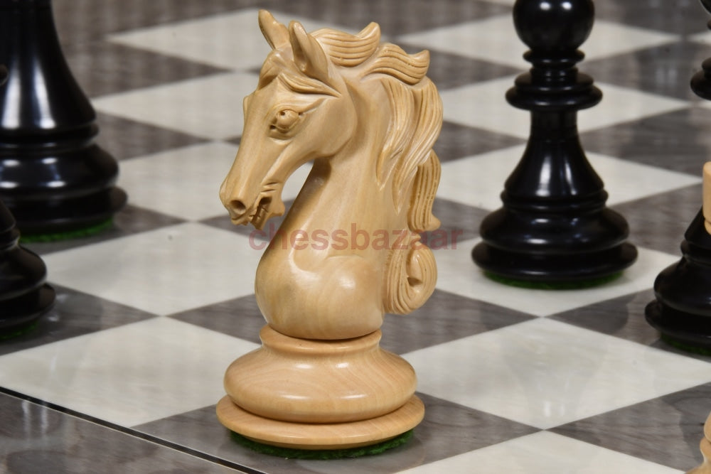 Shera Staunton Luxus Handgeschnizte Schachfiguren Aus Ebenholz Und Buchsbaumholz Kh 115 Mm - V2
