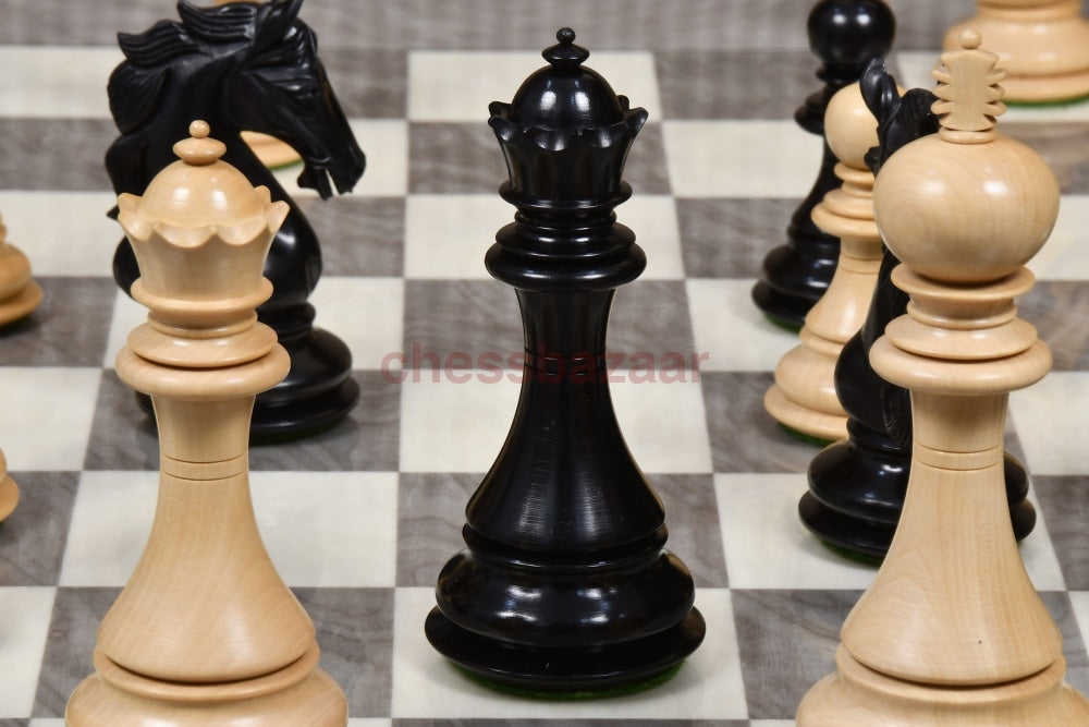 Shera Staunton Luxus Handgeschnizte Schachfiguren Aus Ebenholz Und Buchsbaumholz Kh 115 Mm - V2