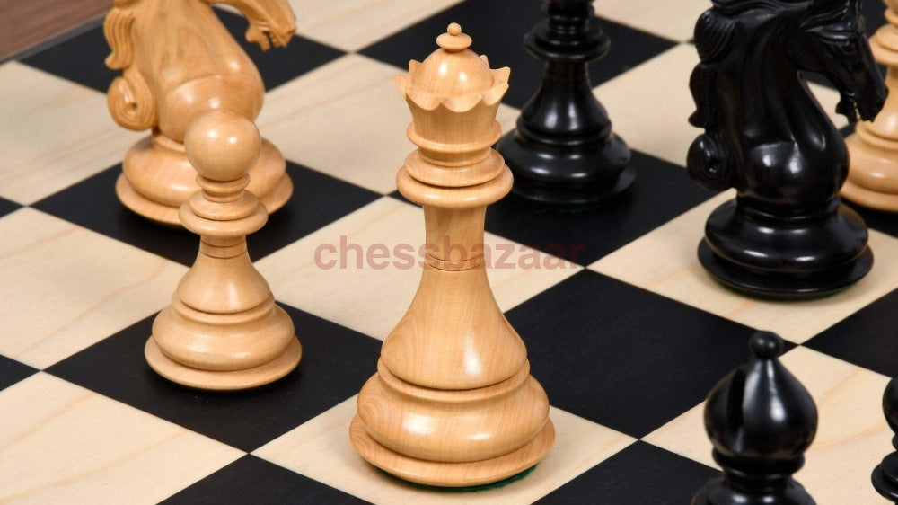 Shera Staunton Luxus Handgeschnizte Schachfiguren Aus Ebenholz Und Buchsbaumholz Kh 106 Mm - V2