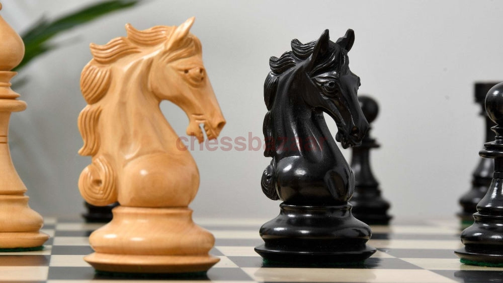 Shera Staunton Luxus Handgeschnizte Schachfiguren Aus Ebenholz Und Buchsbaumholz Kh 106 Mm - V2