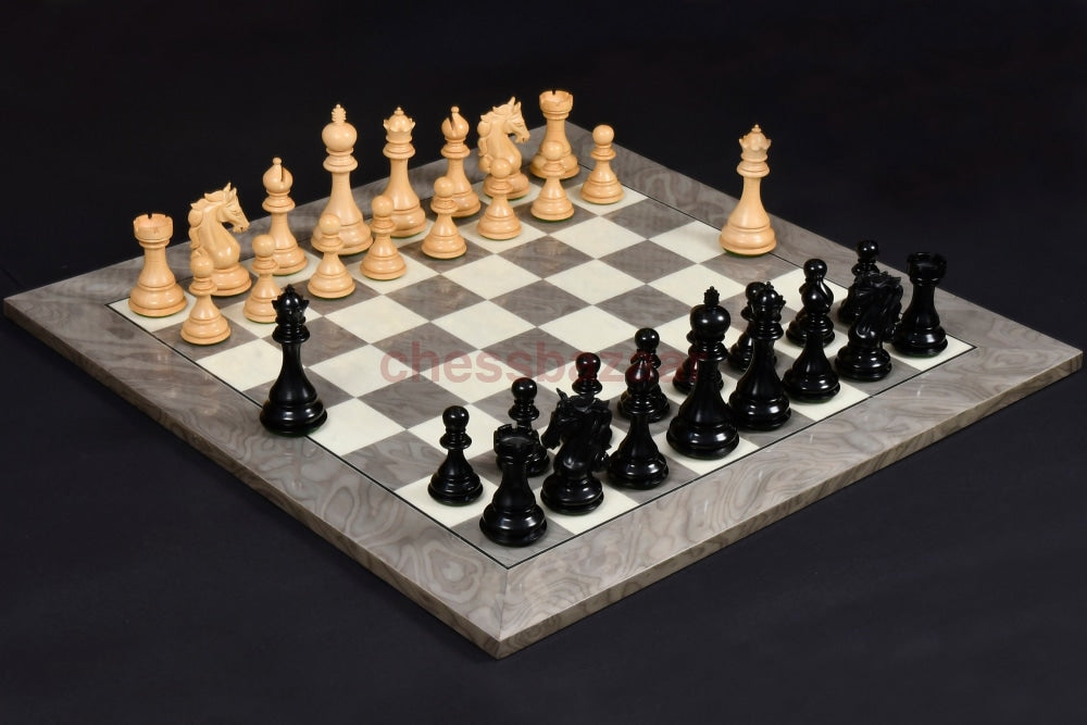 Shera Staunton Luxus Handgeschnizte Schachfiguren Aus Ebenholz Und Buchsbaumholz Kh 115 Mm - V2