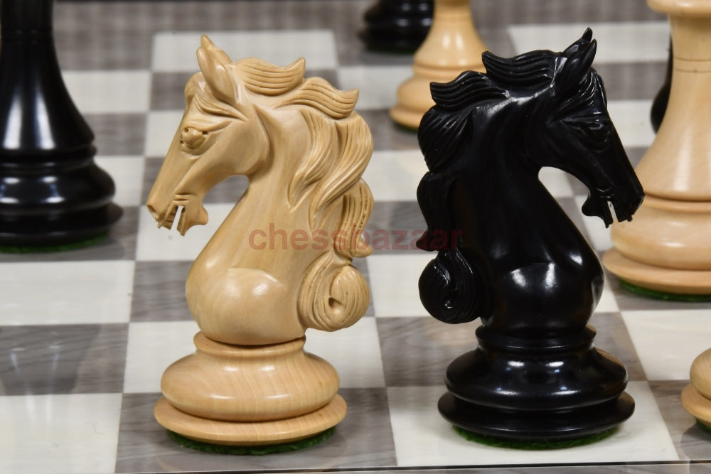 Shera Staunton Luxus Handgeschnizte Schachfiguren Aus Ebenholz Und Buchsbaumholz Kh 115 Mm - V2