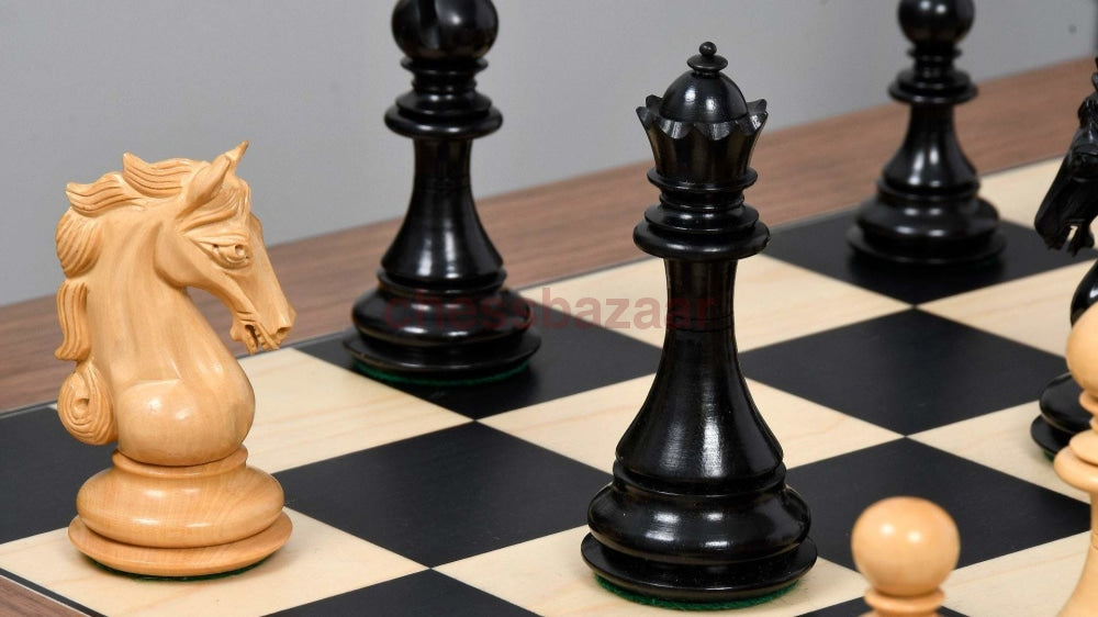 Shera Staunton Luxus Handgeschnizte Schachfiguren Aus Ebenholz Und Buchsbaumholz Kh 106 Mm - V2