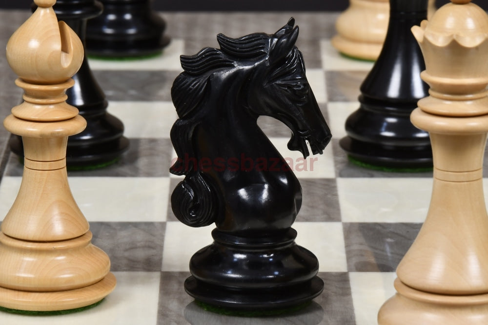 Shera Staunton Luxus Handgeschnizte Schachfiguren Aus Ebenholz Und Buchsbaumholz Kh 115 Mm - V2