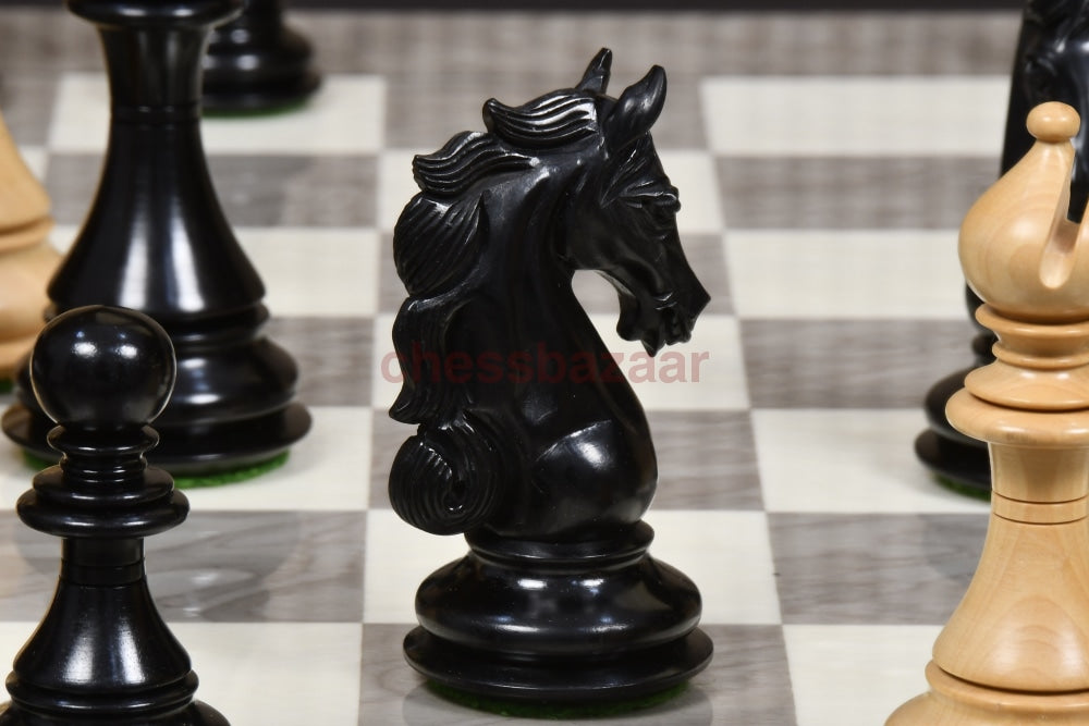 Shera Staunton Luxus Handgeschnizte Schachfiguren Aus Ebenholz Und Buchsbaumholz Kh 115 Mm - V2