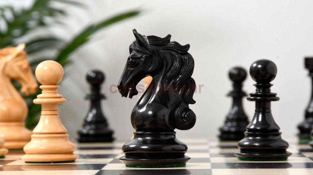 Shera Staunton Luxus Handgeschnizte Schachfiguren Aus Ebenholz Und Buchsbaumholz Kh 106 Mm - V2