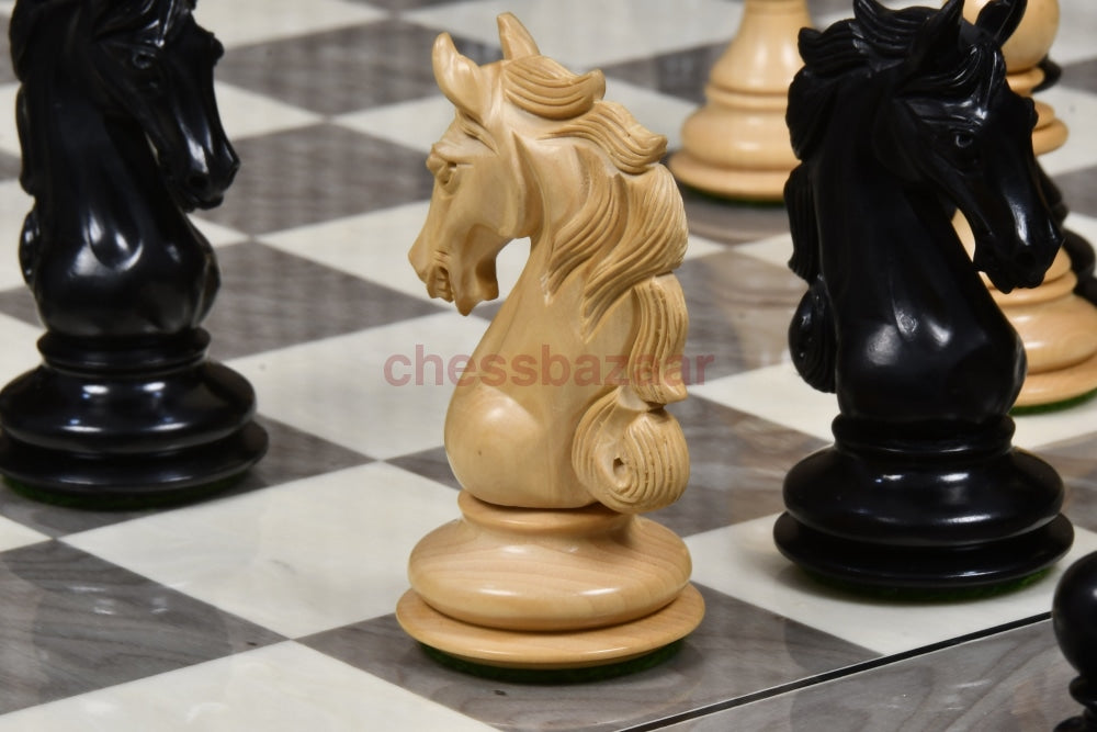 Shera Staunton Luxus Handgeschnizte Schachfiguren Aus Ebenholz Und Buchsbaumholz Kh 115 Mm - V2