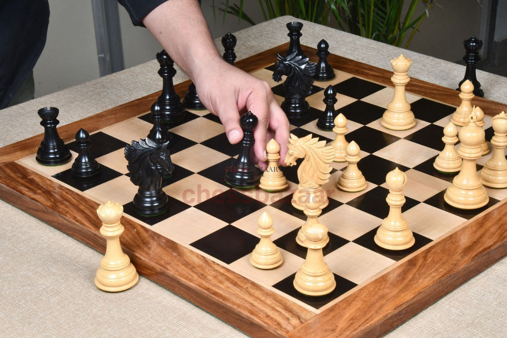 Shere-E-Punjab Schachfiguren - Löwe Vom Punjab Staunton Handgeschnitzte Aus Ebenholz Und