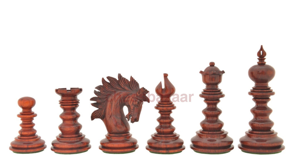 Sonder-Figuren - St. Petersburg luxus handgschnitzte Schachfiguren (lackiert) aus Rosenholz und Natur - KH 107 mm