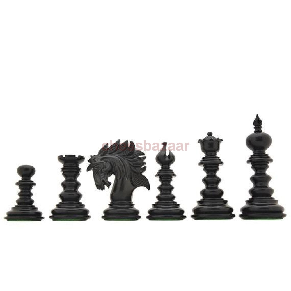 St. Petersburg Luxus Handgschnitzte Schachfiguren Aus Ebenholz Und Natur - Kh 107 Mm