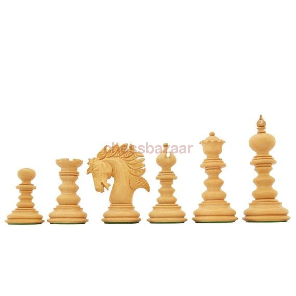St. Petersburg Luxus Handgschnitzte Schachfiguren Aus Ebenholz Und Natur - Kh 107 Mm