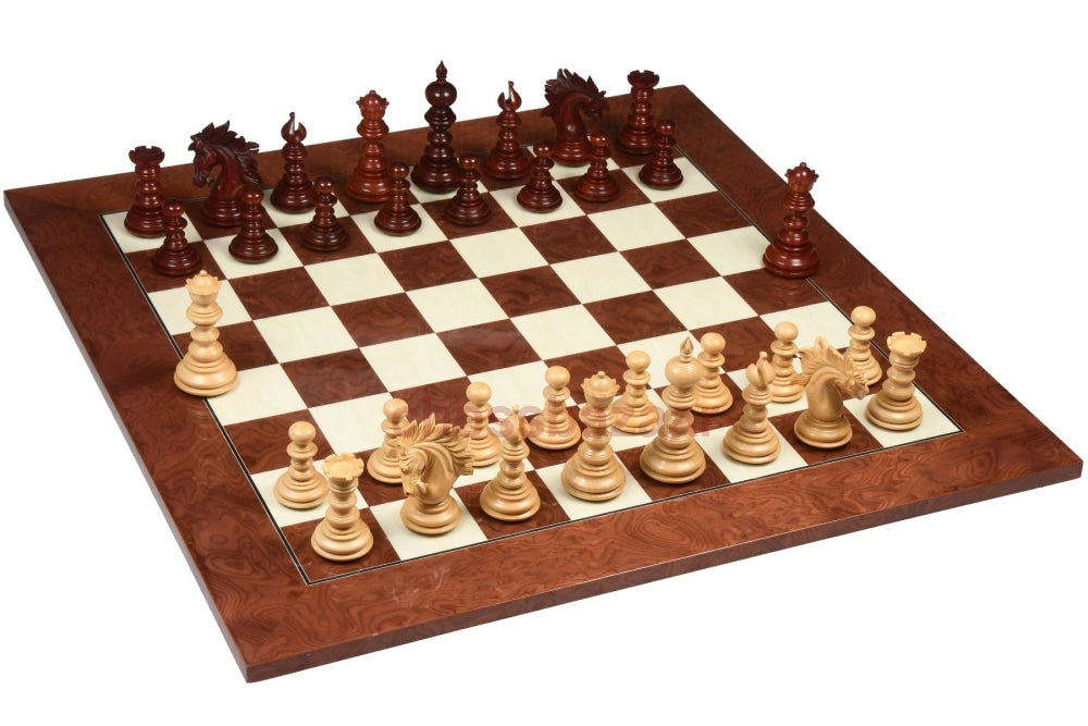 St. Petersburg Luxus Handgschnitzte Schachfiguren Aus Rosenholz Und Natur - Kh 107 Mm