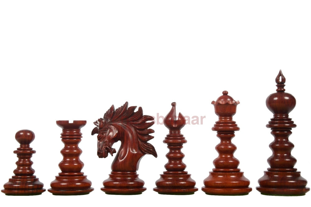 St. Petersburg luxus handgschnitzte Schachfiguren aus Rosenholz und Natur - KH 107 mm
