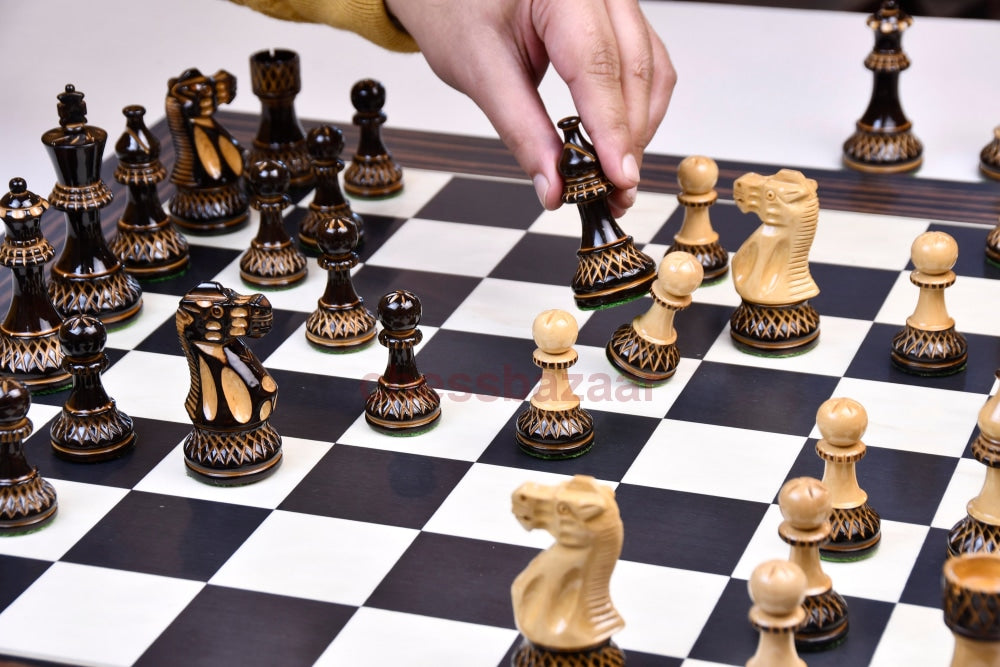 Staunton-Serie:  Lackiertem Doppelt Beschwerte Geflammten Staunton Schachfiguren Handgedrechselt Aus