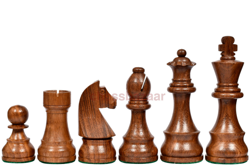 Staunton Turnier Figuren: Gewichtete handgefertigten Staunton Schachfiguren mit deutschen Springern aus Sheeshamholz und Buchsbaumholz – KH 96 mm