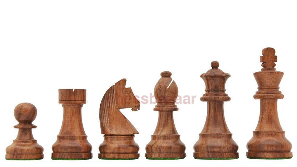 Staunton Turnier Figuren: Handgeschnitzte Schachfiguren mit deutschen Springern aus Sheeshamholz und Buchsbaumholz Indien – KH 77 mm
