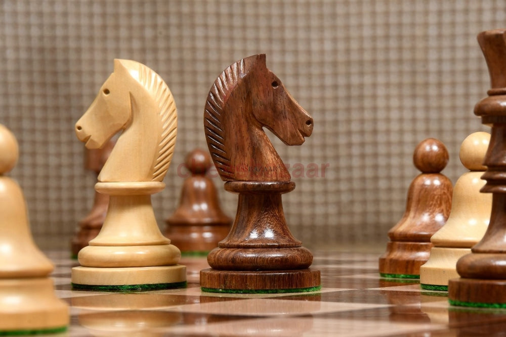 The Issac Lipnitsky 1946 Berlin Tournament Reproduced Chessmen In Sheesham Boxwood - 4.0 King