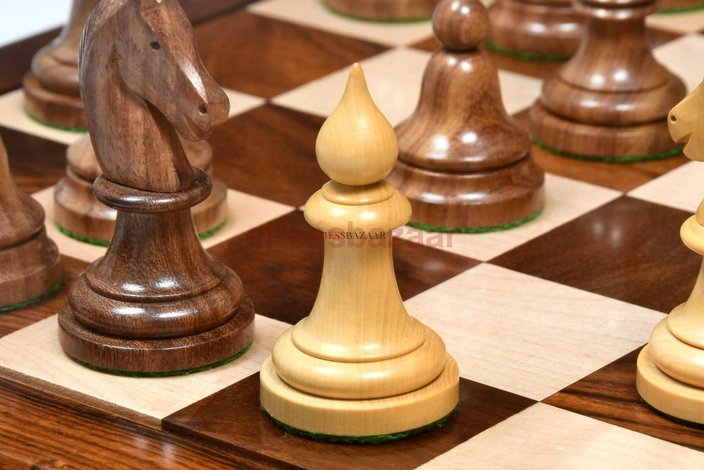 The Issac Lipnitsky 1946 Berlin Tournament Reproduced Chessmen In Sheesham Boxwood - 4.0 King