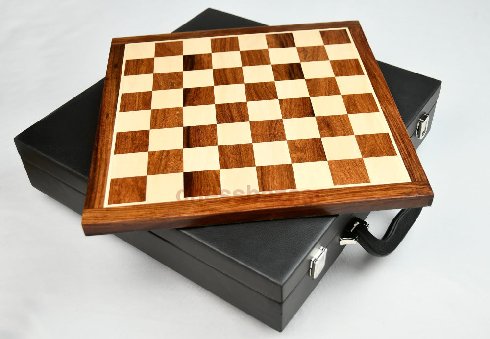 The Old Russian Zagreb 3.1 Inch Chess Set In Ebonized Boxwood With 15 Wooden Sheesham Chessboard &