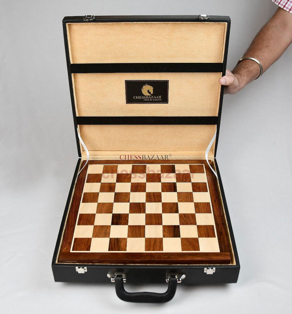 The Old Russian Zagreb 3.1 Inch Chess Set In Ebonized Boxwood With 15 Wooden Sheesham Chessboard &