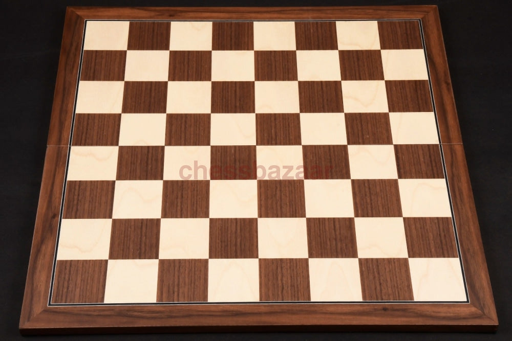 Turniergröße - Furniertes klappbares Schachbrett aus Nussbaumholz und Ahornholz  – Feldgröße 50 mm