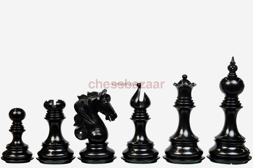 War Admiral II luxus Staunton Schachfiguren - Dreifach beschwerte handgeschnitzten Schachfiguren 4 Damen aus Ebenholz und Natur - KH 114 mm