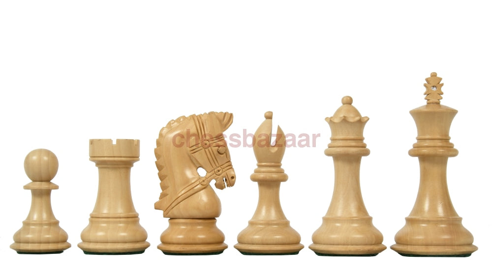 Zaumserie:  Zweifach Gewichtete Handgearbeiteten Schachfiguren Mit Gezügelten Springern Aus Ebenholz