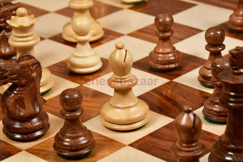 Zeitgenössisches Staunton-Schachspiel Aus Akazienholz 2 8 König 34 Schachfiguren Mit Massivem