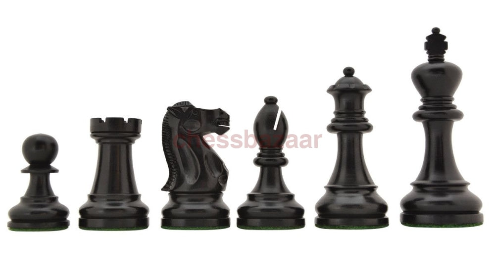 Zweifach gewichtete Staunton Schachfiguren handgedrechselt aus Eingefärbtes Buchsbaumholz – König 104 mm