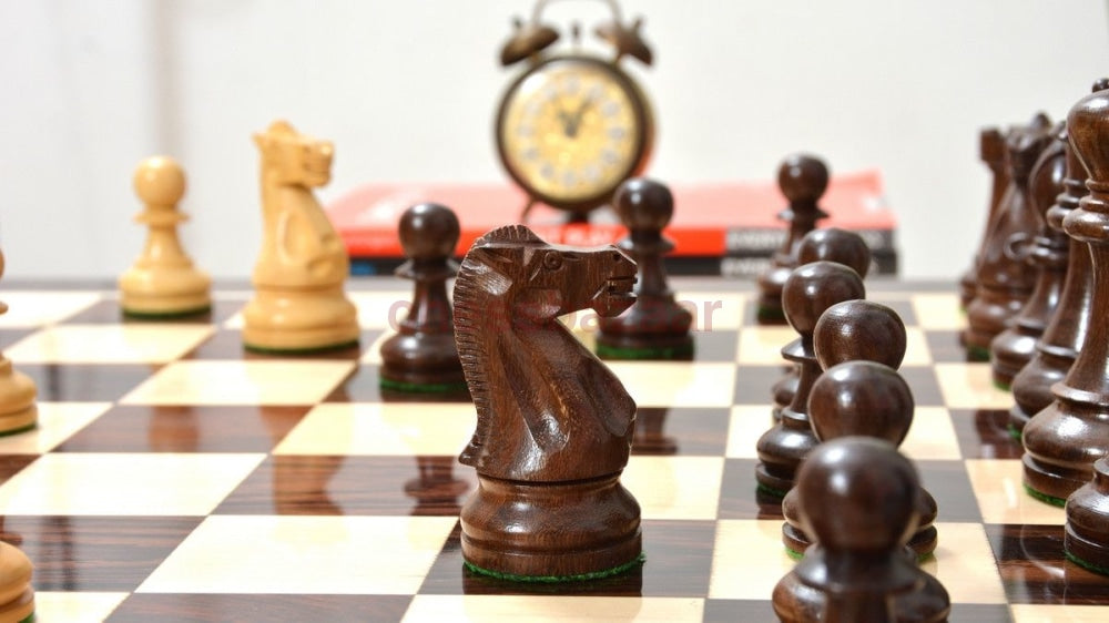 Zweifach Gewichtete Staunton Schachfiguren Handgedrechselt Aus Sheeshamholz Und Buchsbaumholz König