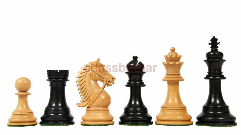 2016 Zaumserie Schachspiel:  Schachfiguren Aus Ebenholz Und Buchsbaumholz + Schachbrett Kh 107 Mm