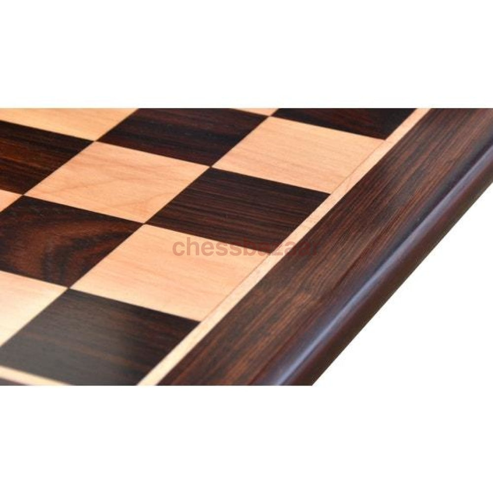 Einzigartiges  Schachbrett aus Palisanderholz und Buchsbaumholz (mit abgerundeten Ecken) aus Indien – Feldgröße 55 mm