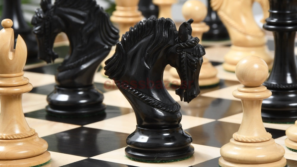Excalibur Staunton Luxus Handgeschnizte Schachfiguren Aus Ebenholz Und Natur Kh 118 Mm