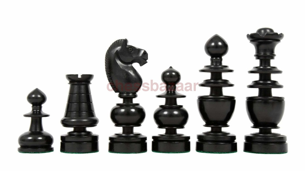 Nachgebaute  antiken Regence Schachfiguren:  Gewichtete eingefärbten Schachfiguren aus Buchsbaumholz, indische Handarbeit – König 109 mm